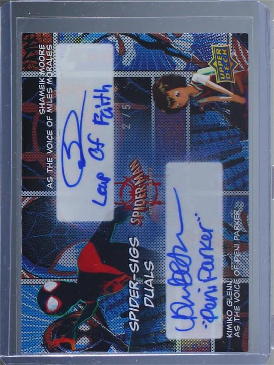 Shameik Moore as Miles Morales "Leap of Faith"/Kimiko Glenn as Peni Parker "Peni Parker"